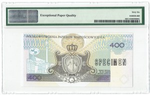 PWPW 400 złotych 1996 - SPECIMEN PMG 66 EPQ