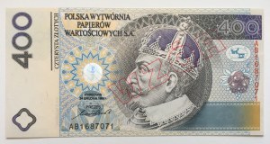 PWPW 400 złotych 1996 - WZÓR na awersie