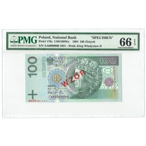 100 złotych 1994 WZÓR - AA 0000000 - Nr. 1031 PMG 66 EPQ