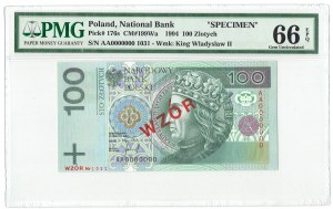 100 zlotých 1994 MODEL - AA 0000000 - č. 1031 PMG 66 EPQ