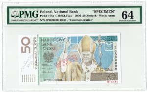 50 złotych 2006 - Jan Paweł II - WZÓR - PMG 64 - z autografem Heidricha