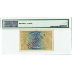 GG, 1/2 mkp 1916 Jeneral - double-sided print- PMG 50 - MODEL.