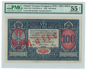 GG, 100 mkp 1916 generał - PMG 55 NET - WZÓR