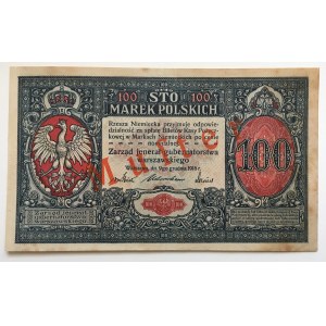 GG, 100 mkp 1916 A Jeneral - oboustranný tisk - RARE