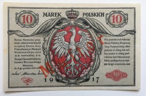 GG, 10 mkp 1916 Generał - Biletów - druk dwustronny - RZADKOŚĆ