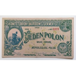 Gutschein für 1 Polonium = 25 Cent für den bewaffneten Kampf um die polnische Unabhängigkeit, 1914