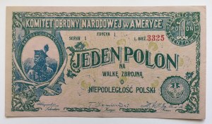 Bon pour 1 polonium = 25 cents pour la lutte armée pour l'indépendance de la Pologne, 1914