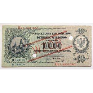 II RP, 10 milioni di marchi polacchi 1923 B - MODELLO