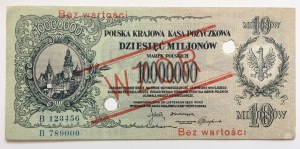 II RP, 10 mln marek polskich 1923 B - WZÓR