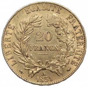 France, 20 francs 1851