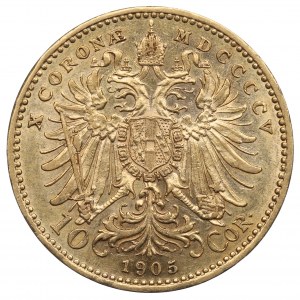 Austria, Francesco Giuseppe I, 10 corone 1905