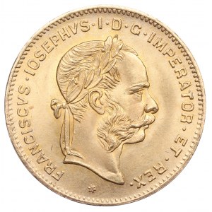 Austria, 10 franków (4 Floreny) 1892