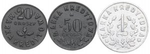 II RP, Satz von 20, 50 Pfennigen und 1 Zloty Genossenschaft des 50. Grenzlandschützenregiments, Kowel,