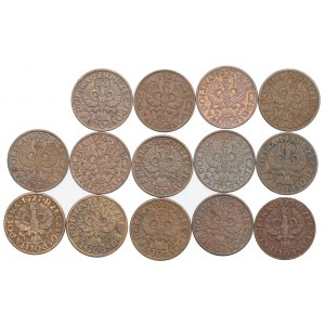 II RP, Ensemble de 1 centime 1923-39