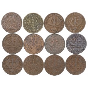 II RP, Ensemble de 5 pennies 1923-39 - y compris 1934 !