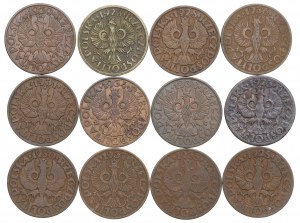 II RP, Ensemble de 5 pennies 1923-39 - y compris 1934 !