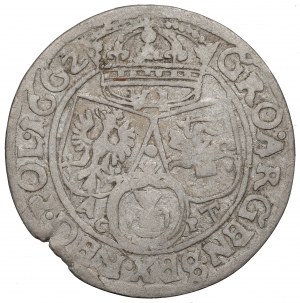 Jan II Kazimierz, Szóstak 1662, Lwów - ILUSTROWANY herb bez nawiasu