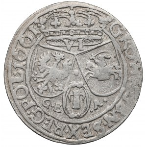 Jan II Kazimierz, Szóstak 1661, Lwów - ILUSTROWANY herb w nawiasie