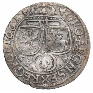 Johannes II. Kasimir, Sechster von 1661, Lemberg - RARE Krone über Kartusche