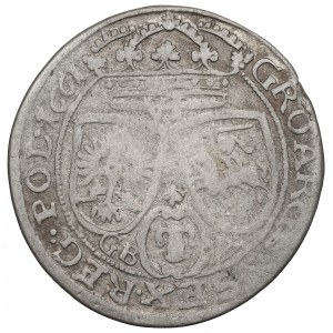 Jan II Kazimierz, Szóstak 1661, Lwów - ILUSTROWANY lilijka nad kartuszem