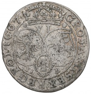 Jan II Kazimierz, Szóstak 1667, Bydgoszcz - ILUSTROWANY błąd REG