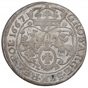 Giovanni II Casimiro, Sesto del 1667, Bydgoszcz - Scudo ILLUSTRATO con volute