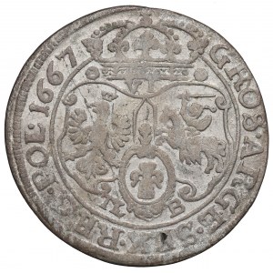 Ján II Kazimír, šiesty z roku 1667, Bydgoszcz - ILUSTROVANÝ štít s volútami