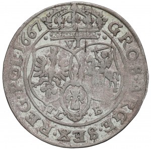 Ján II Kazimír, šiesty z roku 1667, Bydgoszcz - ILUSTROVANÉ bodky korunou