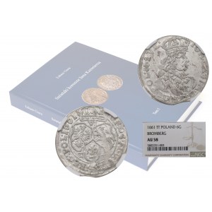 Ján II Kazimír, šiesty z roku 1661, Bydgoszcz - ILUSTROVANÉ NGC AU58