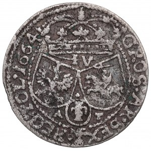 Johannes II. Kasimir, Sixpence 1664, Krakau - ILLUSTRATED Fehler von nominal IV