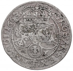 Jan II Kazimierz, Szóstak 1663, Kraków - NIEOPISANY