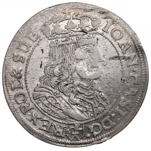 Johannes II. Kasimir, Sixpence 1667, Krakau - ILLUSTRATED interessanter Schild