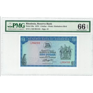Rhodésie, Banque de réserve, 1 dollar 1979 - PMG 66 EPQ