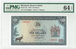 Rhodesia, Reserve Bank, 10 dollari 1976 - PMG 64 EPQ