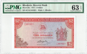 Rhodesia, Reserve Bank, $2 1977 - PMG 63 EPQ