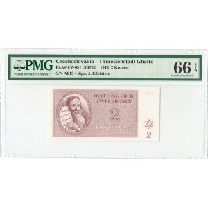 Czechosłowacja Getto -Terezin , 2 korony 1943 - PMG 66 EPQ
