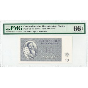 Czechosłowacja Getto -Terezin , 10 koron 1943 - PMG 66 EPQ