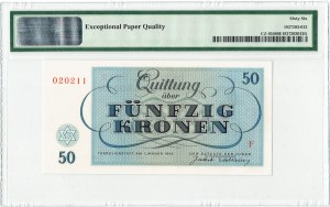 Czechoslovakia Ghetto -Terezin , 50 crowns 1943 - PMG 66 EPQ