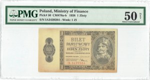 II RP, 1 złoty 1938 IA - PMG 50