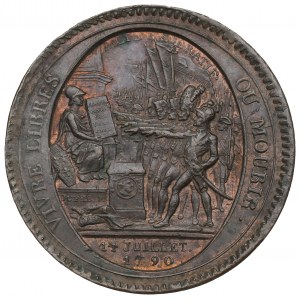 Francúzsko, medaila (5 solov) Monneron Freres 1792