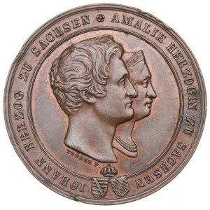 Deutschland, Sachsen, Medaille zum 25. Hochzeitstag 1847