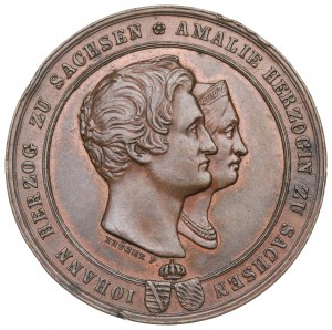 Allemagne, Saxe, médaille du 25e anniversaire de mariage 1847