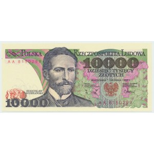 Poľská ľudová republika, 10000 zlotých 1988 AA