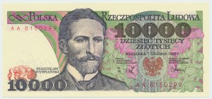 PRL, 10000 złotych 1988 AA
