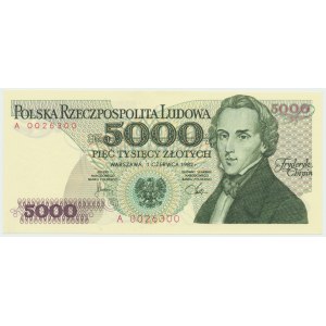 République populaire de Pologne, 5000 zloty 1982 A