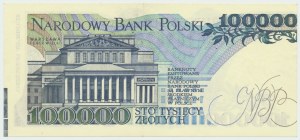 People's Republic of Poland, £100,000 1990 - AD - cut error - shift