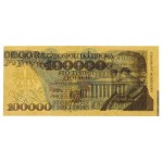 République populaire de Pologne, 100 000 PLN 1990 - AD - erreur de coupe - offset