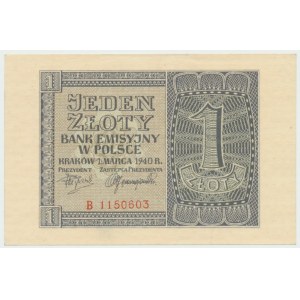 GG, 1 zloty 1940 B