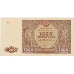 PRL, 1000 zlotých 1946 AA