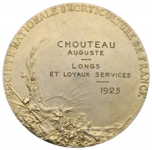 Francia, medaglia premio Società nazionale di orticoltura 1925